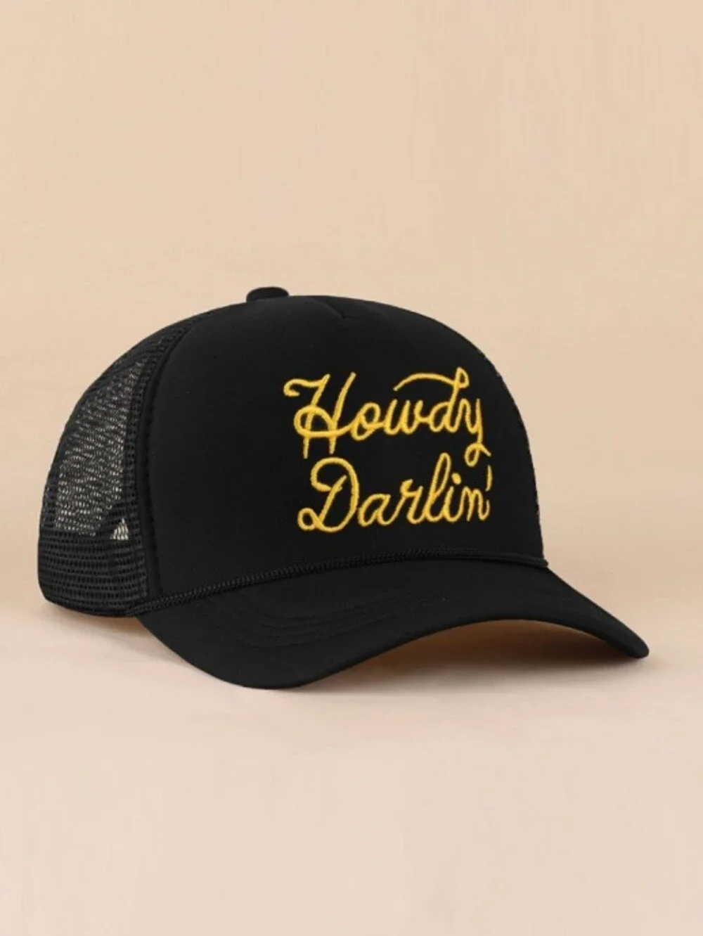 Howdy Darlin' Black Trucker Hat - Casual Women's Cap